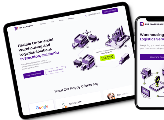 Скриншоты сайта логистической компании