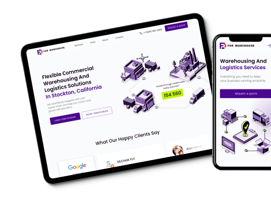 Скриншот сайта логистической компании