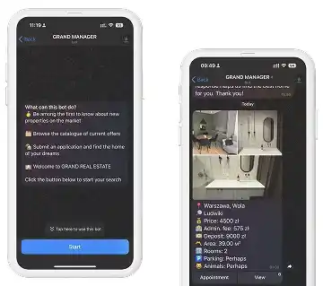 Скриншот интерфейса Miniapp Real Estate